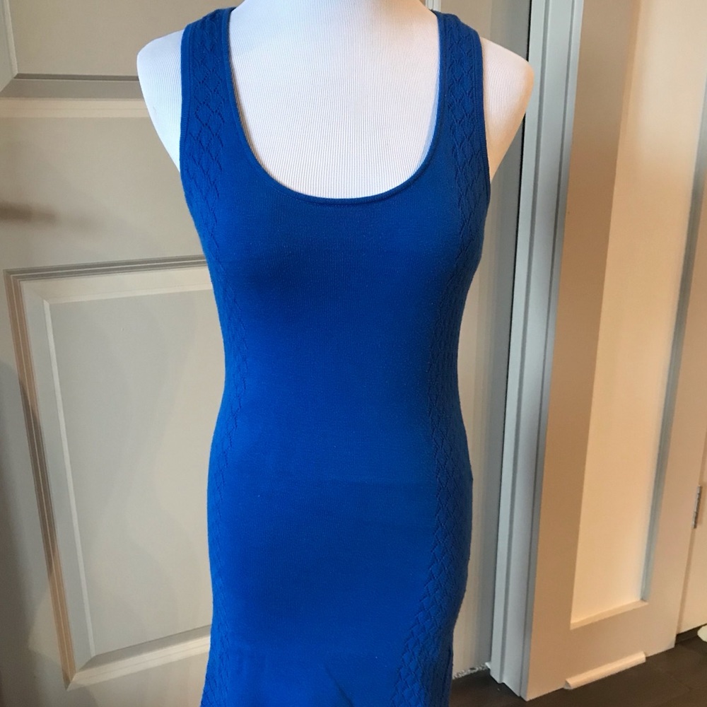 NWOT Blue Guess Bodycon Dress w/ Quilted Detail